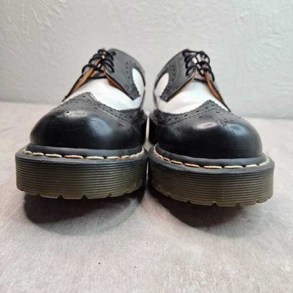 Dr. Martens Black and White Brogue Flats - Picture 3 of 10